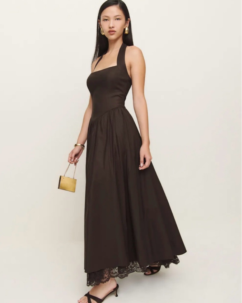 Reformation Brown Drop Waist Maxi Dress by Reformation - Pickle
