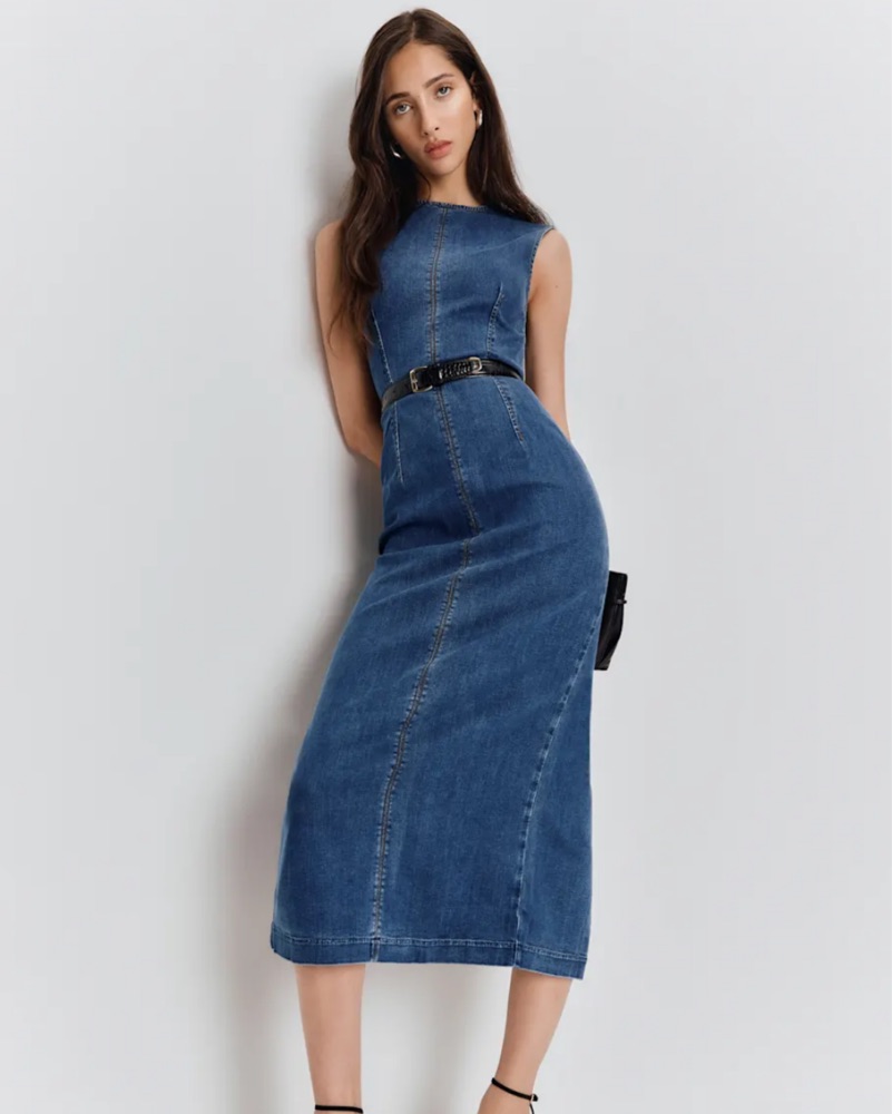 denim floor length dress Tennessee Sunsets Maxi - Dark Denim, Small | Hazel and Olive Fabric:poly cotton Please note color shade dasha-randlett Yellow Dresses | Butter