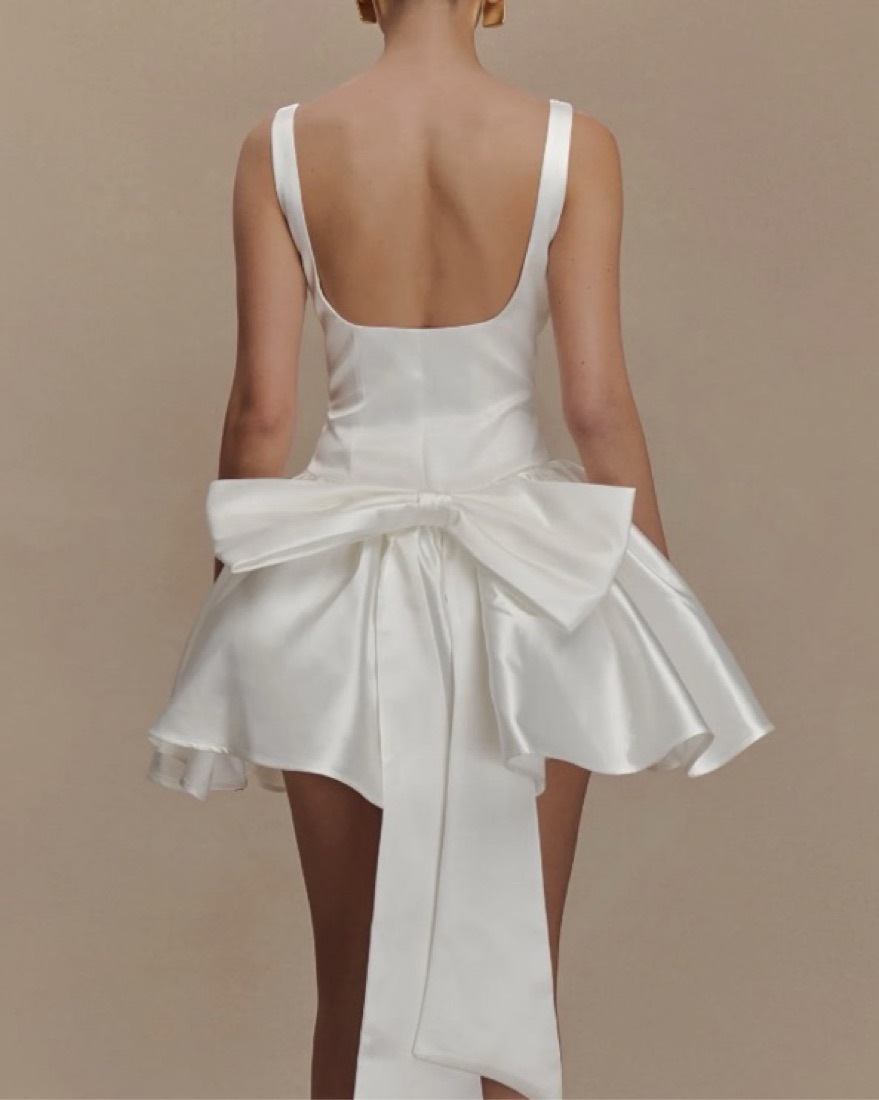 fern bow satin mini dress ALIGNE Fern Bow Tie Mini Dress