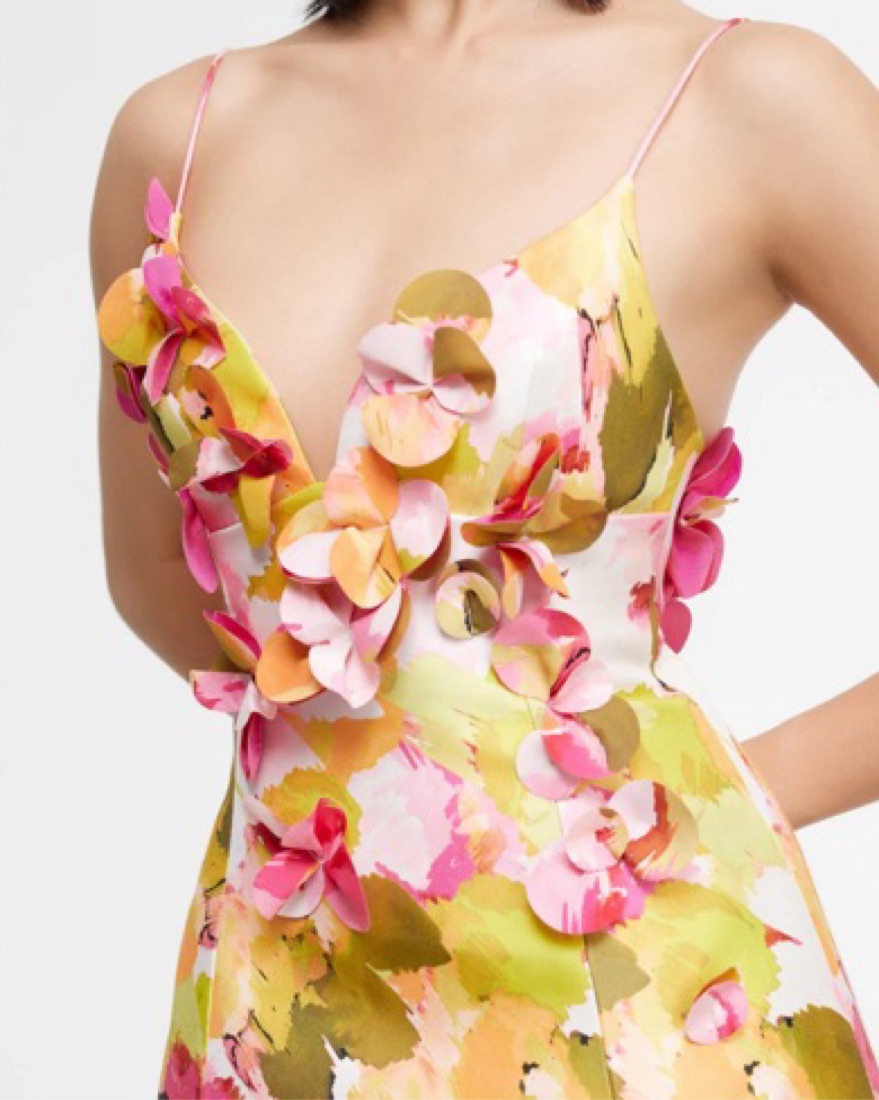 acler castleford 3d floral fit & flare mini dress Fable 3D Floral Bubble Dress main image 1