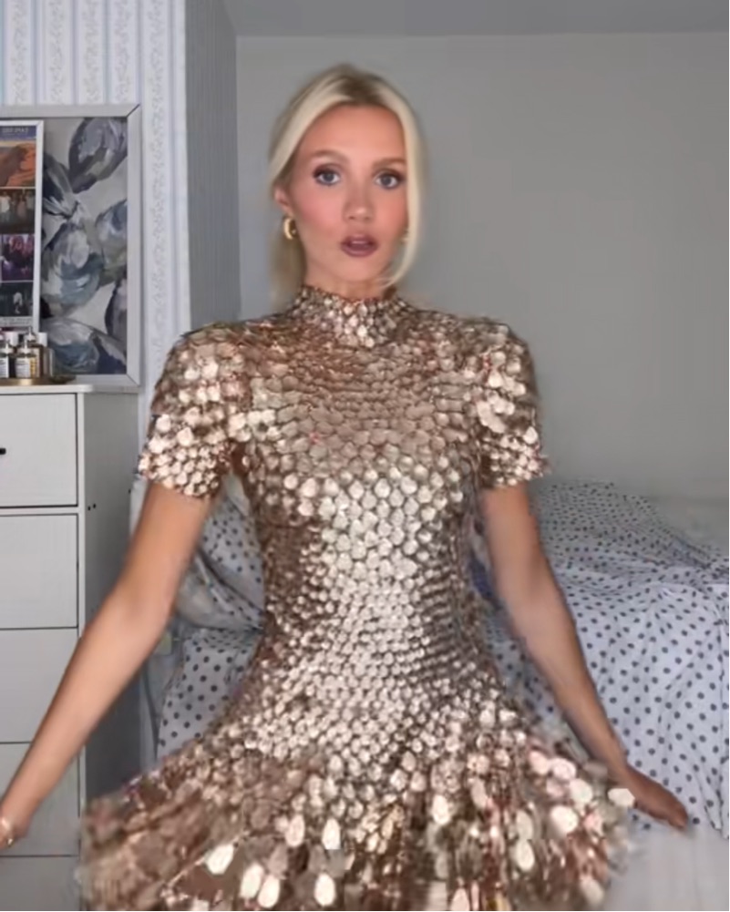 Gold Birthday Sequin dress by Born In Stockholm - Pickle