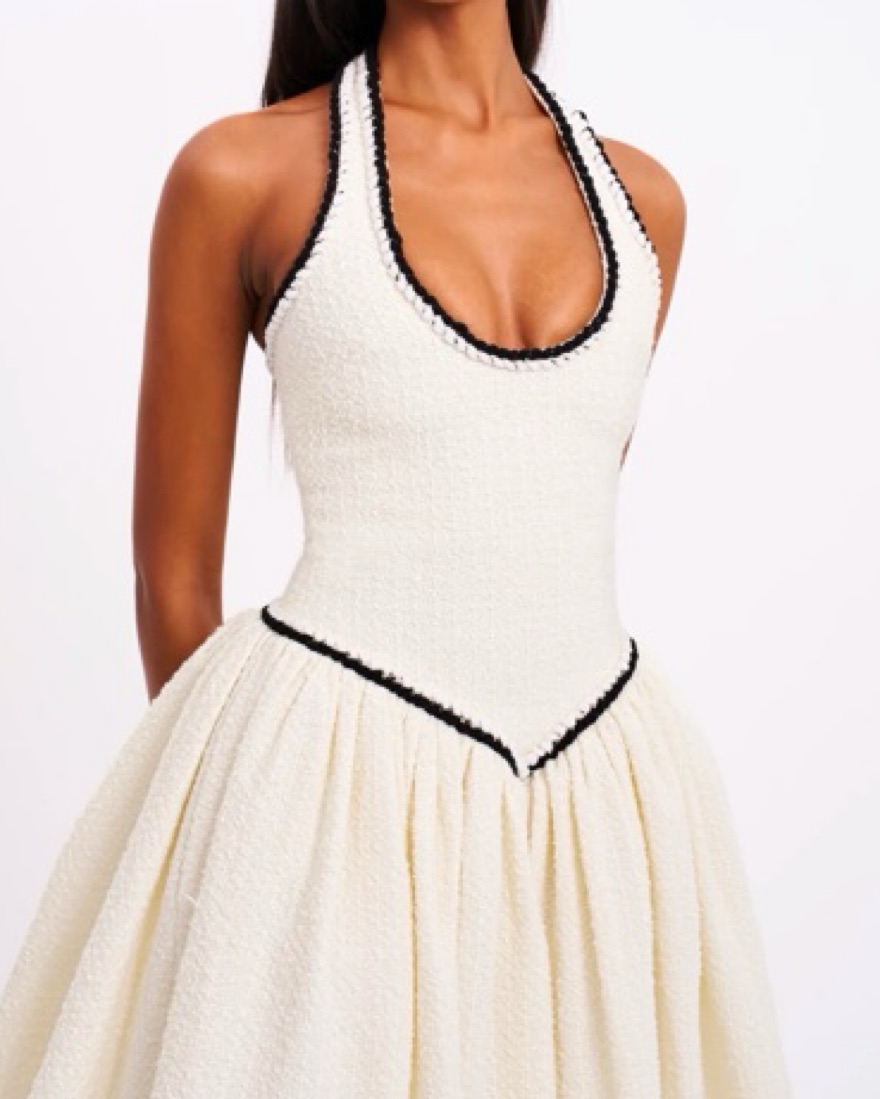 miss circle drop waist dress Miss Circle Women Naila Lace Trim Strapless Drop Waist Wedding Gown