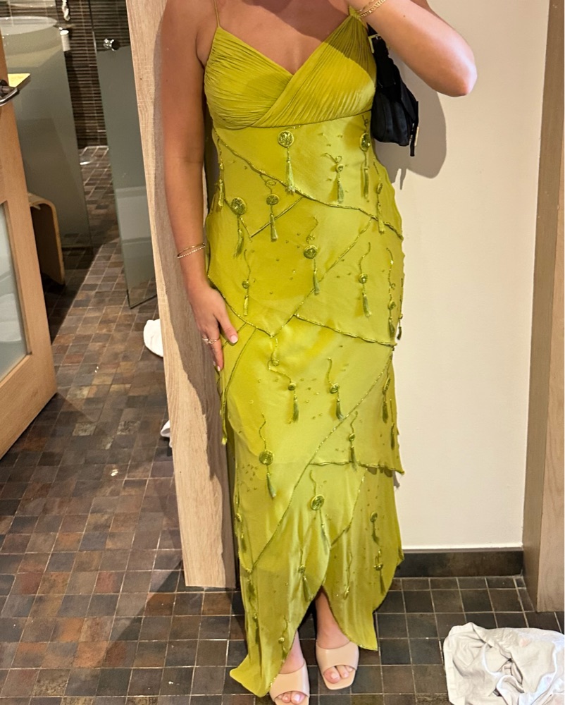 sue wong beaded dress Green Silk Fringe This creation by Sue Wong creates a fun and exciting look. Vintage Sue Wong by Vintage