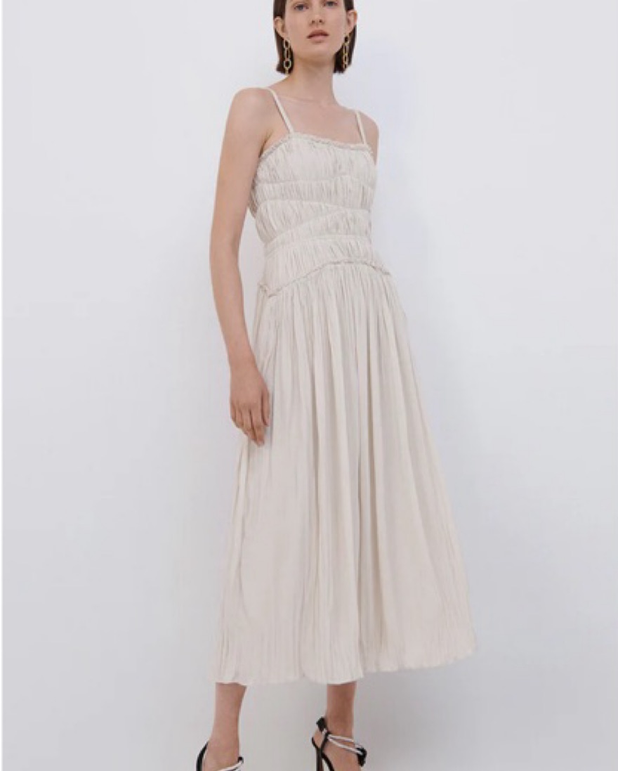 jonathan simkhai pleated dress SIMKHAI Selene Gown in White