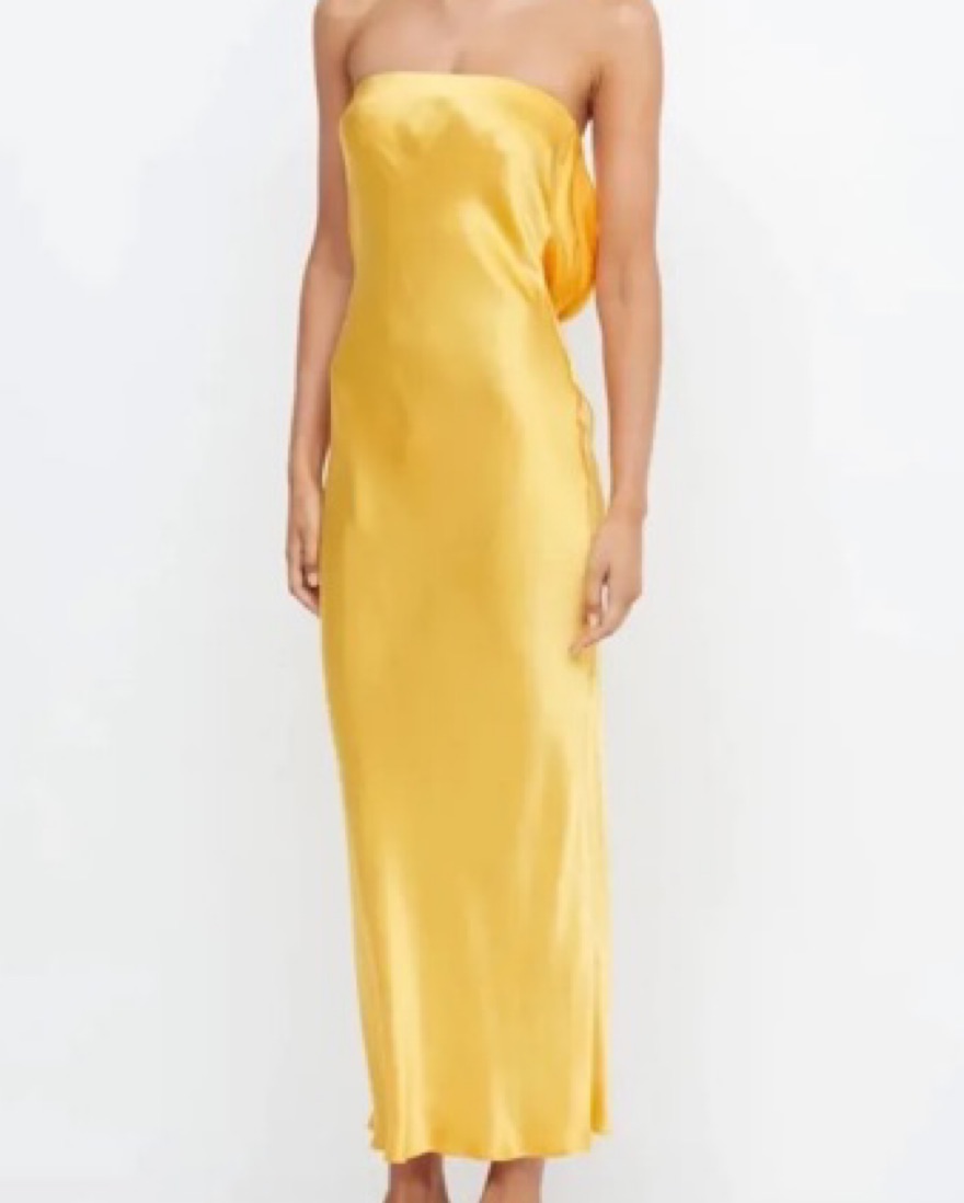 bec and bridge gold slip dress Bec & Bridge exclusive martini club split dress, Gold/Cinnamon