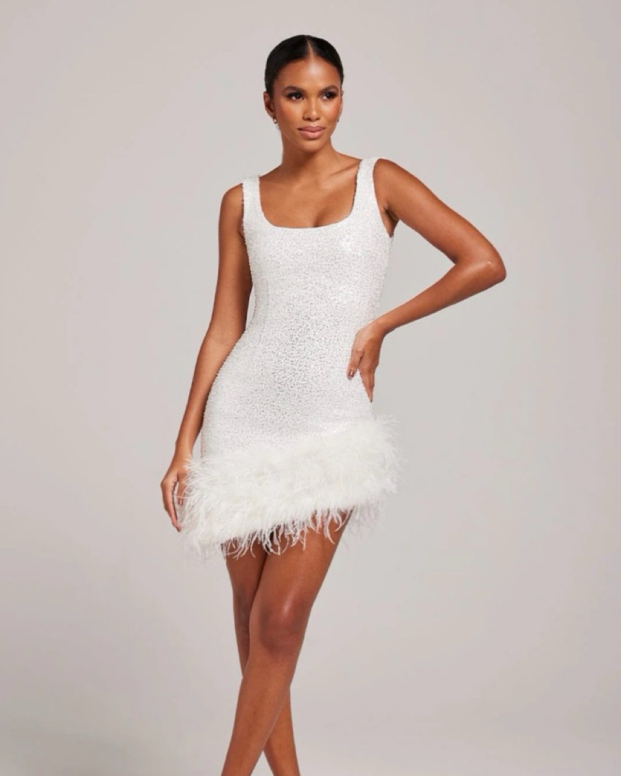 nadine merabi white mini dress Nadine Merabi Edie Dress in White