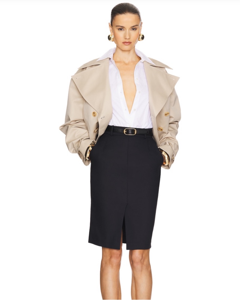 Helsa Oversized Cropped Trench by Helsa - Pickle