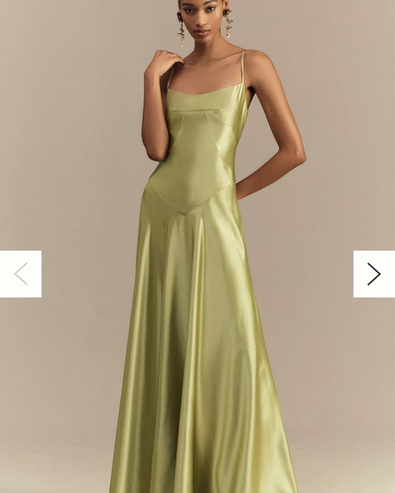 Anthropologie Green Emmy Satin Dress by Anthropologie - Pickle