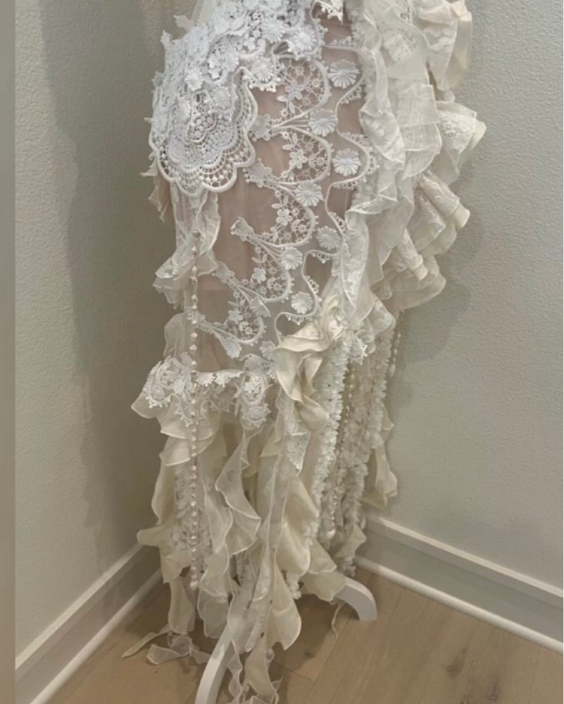 wonderland lace frill dress Zimmermann WONDERLAND LACE FRILL BODICE - 6472TWONCRM