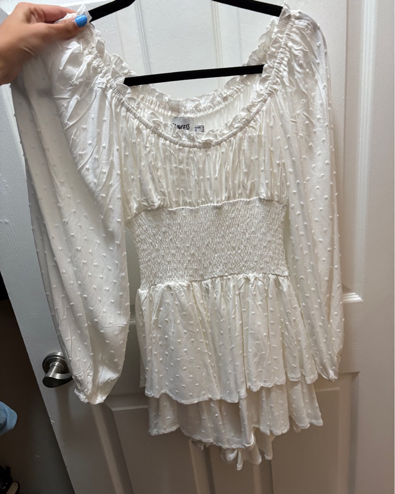 princess polly long sleeve white dress white long sleeve dress Princess Polly Lukea Long Sleeve Minidress in White  at Nordstrom, Size 8