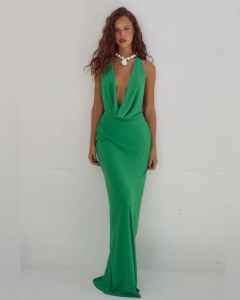 Runaway the Label Green Lexi Cowl dress by Runaway the Label - Pickle