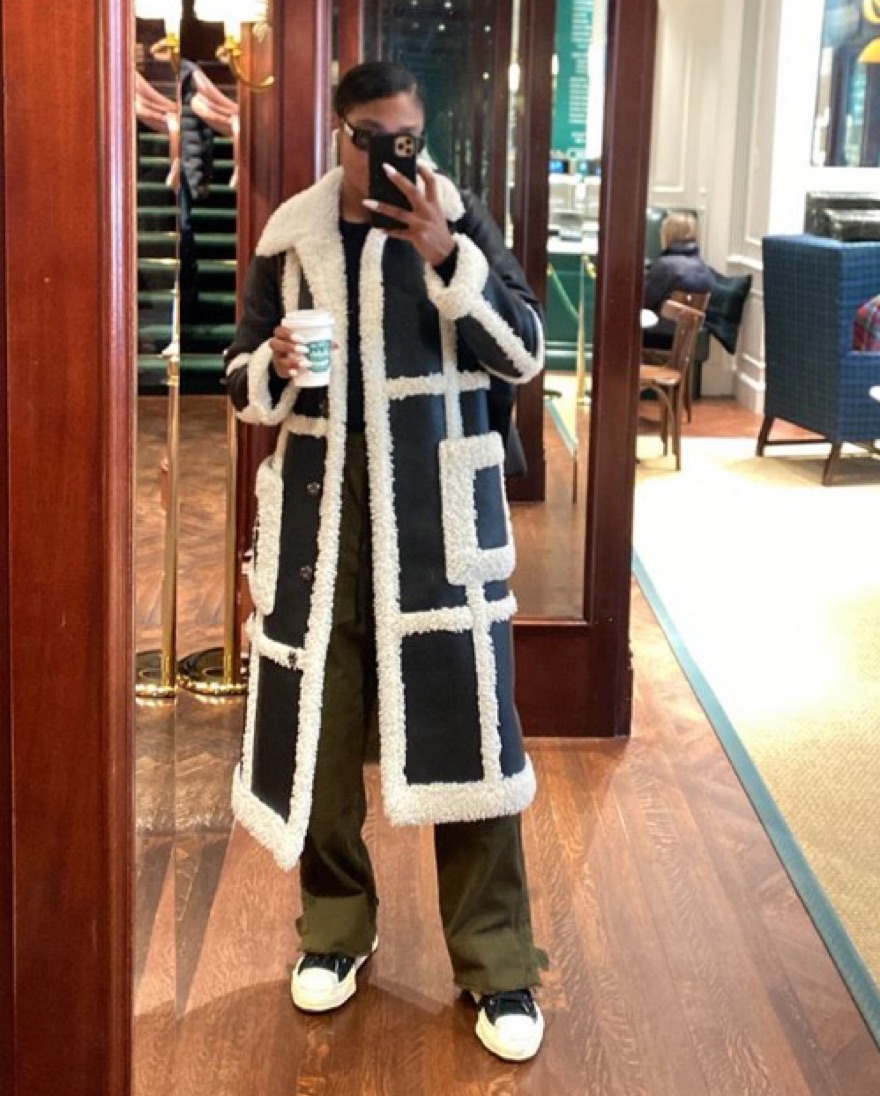 【STAND STUDIO】フェイク シアリング ロングコート PATRICE Stand Studio Patrice faux leather coat | The Fashion Square