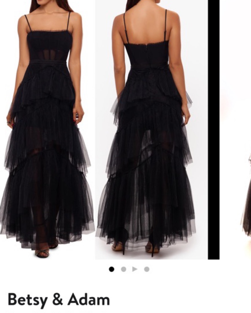 Black Ruffle Gown. BCBG dress Dupe. by Nordstrom - Pickle