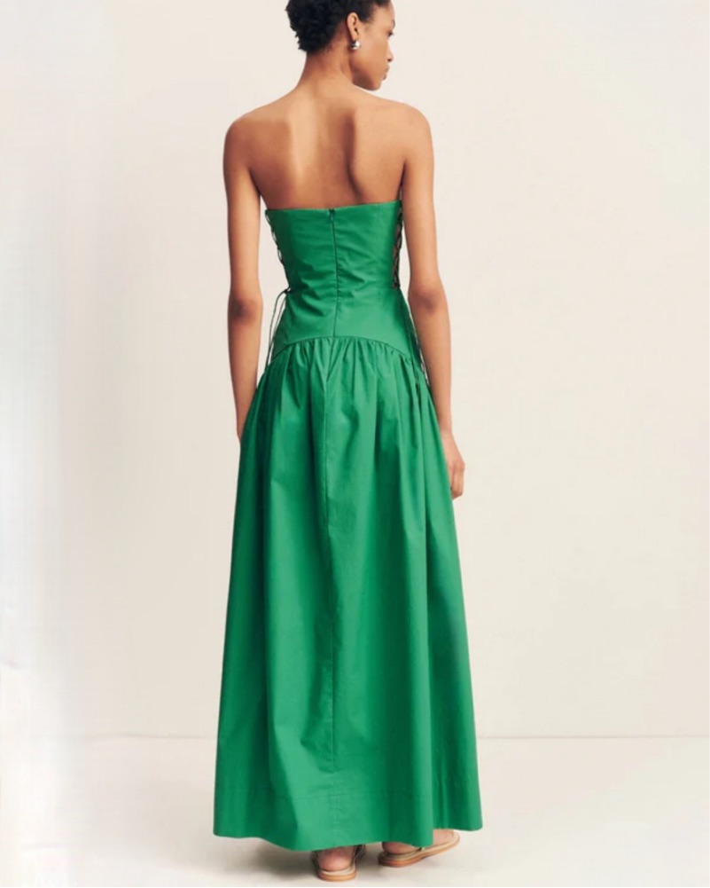 shona joy green maxi dress Shona Joy Green Strapless Maxi Dress by Shona Joy