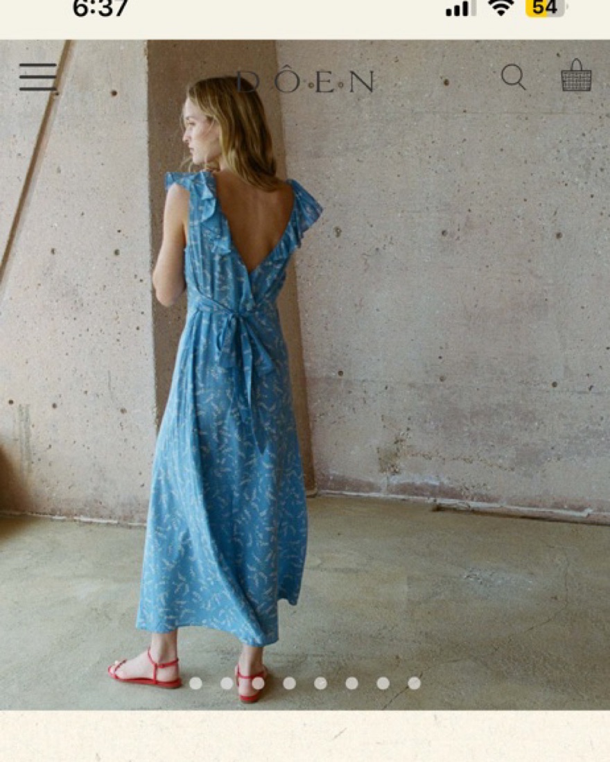 doen blue dress white lotus The Lotus Dress in White 0 / White main image 1