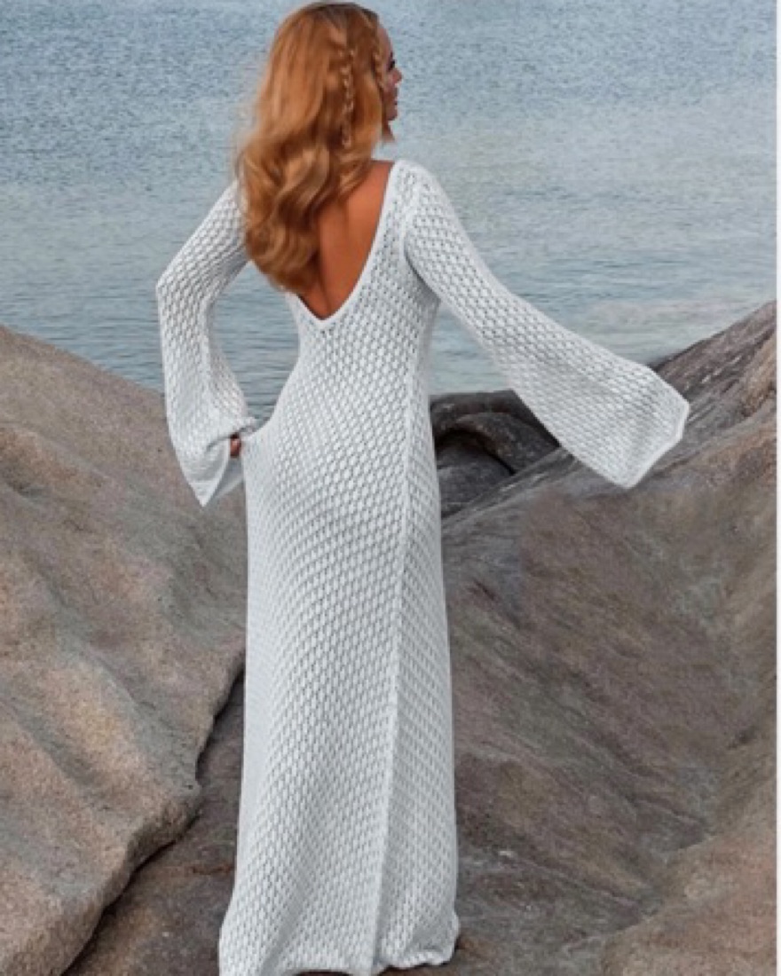 Meshki White Crochet Dress Cover Up by Meshki - Pickle