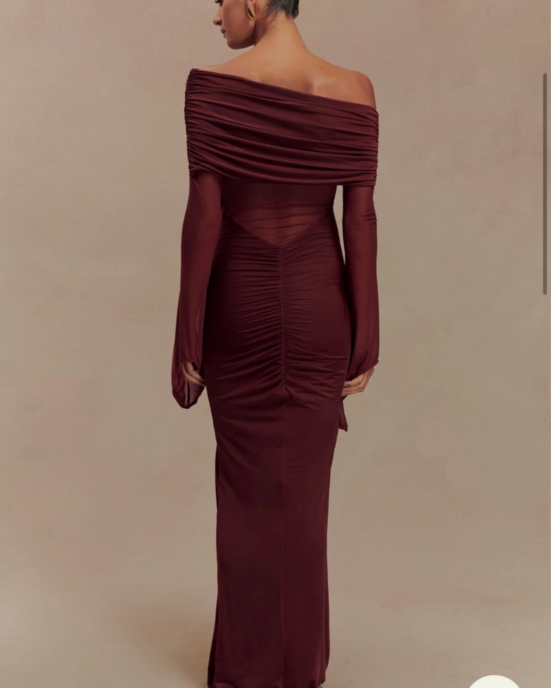 burgundy slinky maxi dress Slinky Bardot Maxi Dress Burgundy