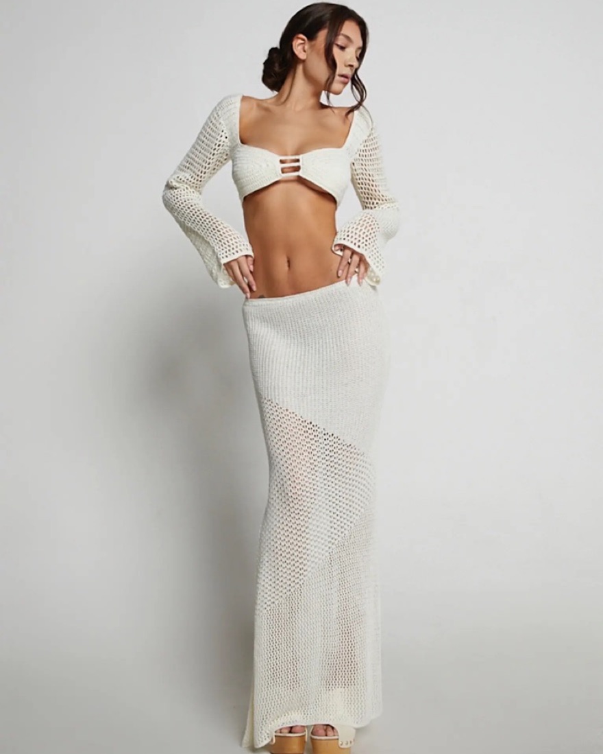 Tigermist Macauley Crochet Top And Skirt by Tiger Mist - Pickle