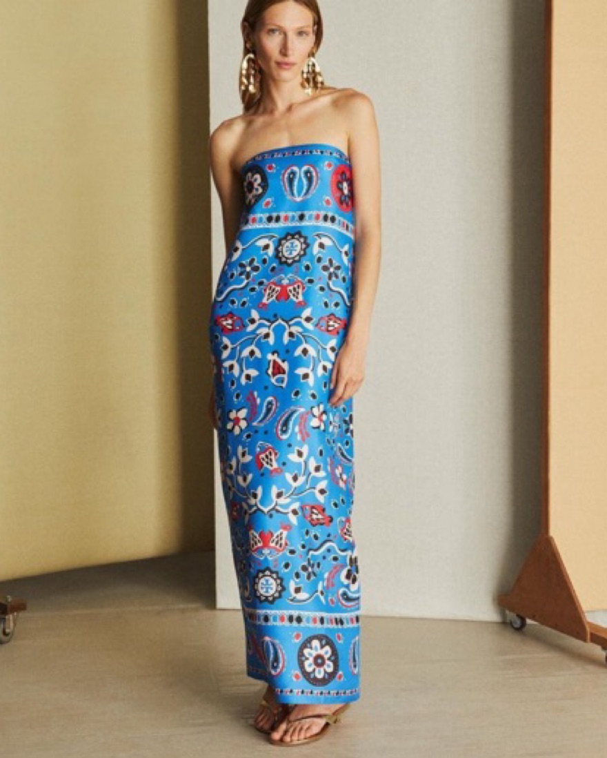【送料 関税込】Tory Burch Cutout maxi dress Cutout maxi dress in blue - Tory Burch | Mytheresa