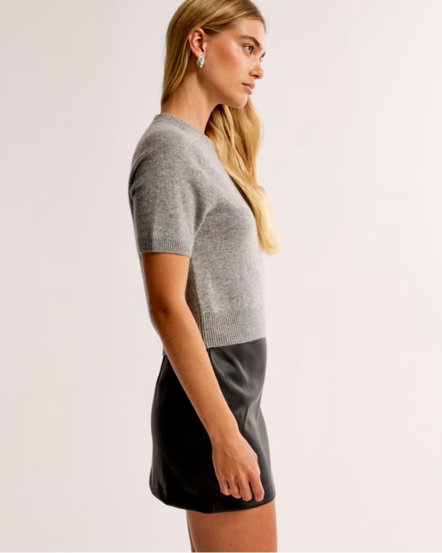 Scarlett Vegan Leather Mini Skort by Abercrombie and Fitch - Pickle