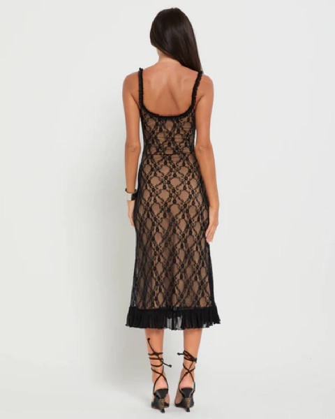 pink embroidered lace dress Kevin Pink Lace Maxi Dress - US 10