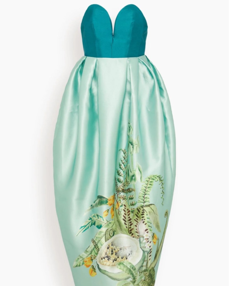 almais anita satin crepe midi dress ALMAIS Anita Satin Crepe Midi Dress in Green