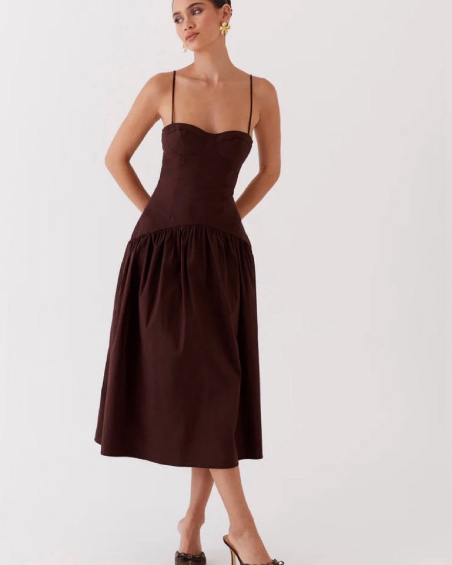 peppermayo drop waist dress by Peppermayo Jasmanie Maxi Dress - Black