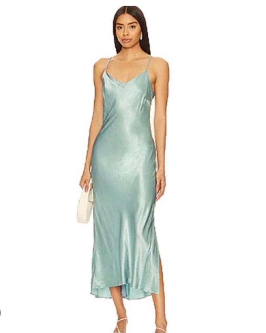 house of harlow blue linen dress House Of Harlow 1960 x Revolve Althea Light Blue Dress NWT main image 1