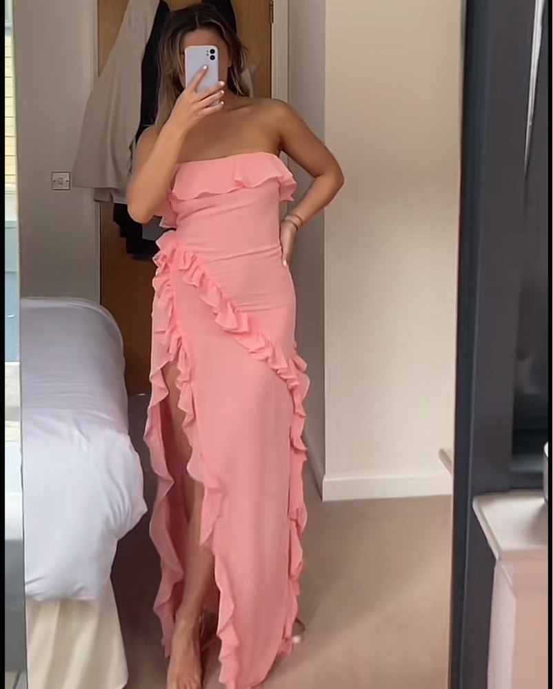 pink midi summer dress Pink Floral Tiered Maxi Dress