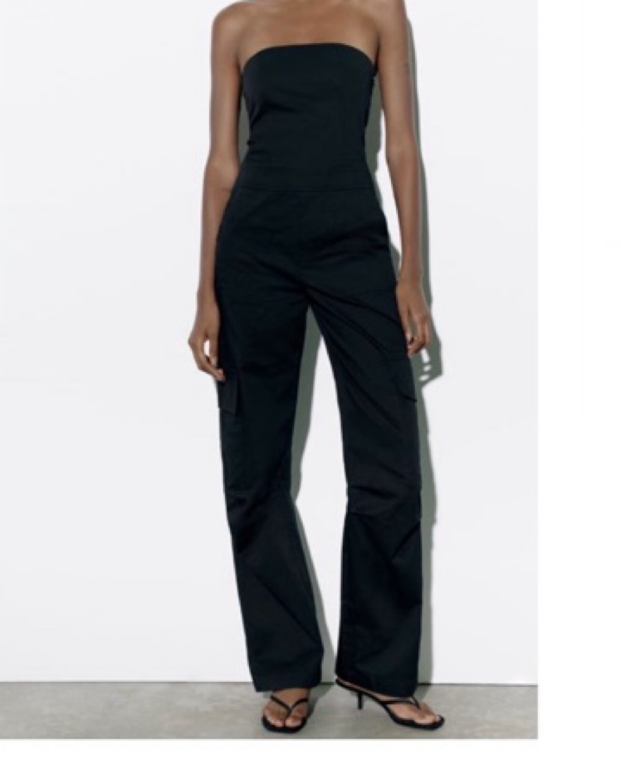 Zara Strapless Cargo Jumpsuit | Pickle