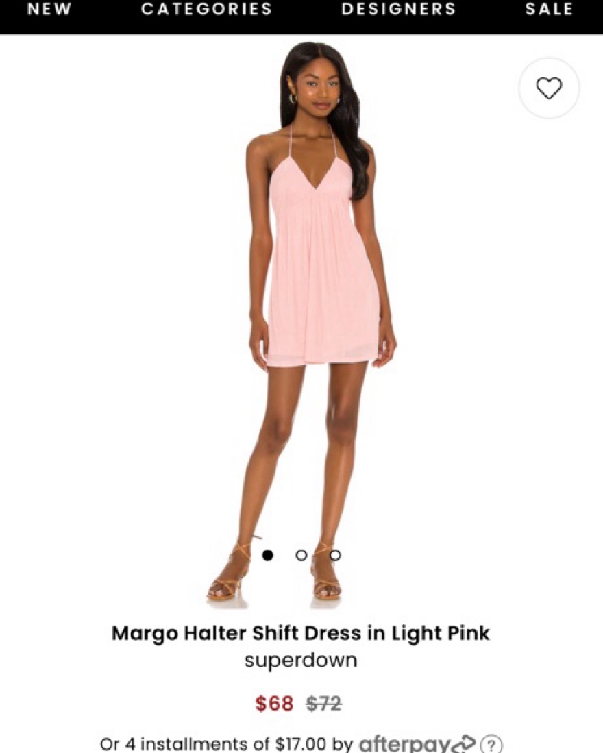 Margo Halter Shift Dress in Light Pink by Revolve - Pickle