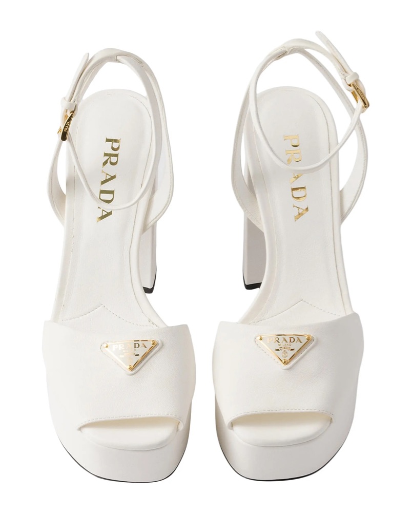 Prada Nappa Leather Platform Heels by Prada - Pickle