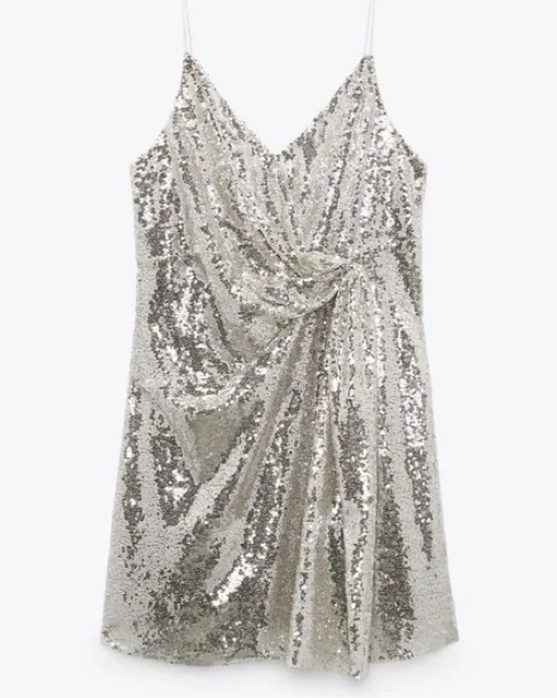zara knotted sequin dress Zara Knotted Sequin Dress by Zara