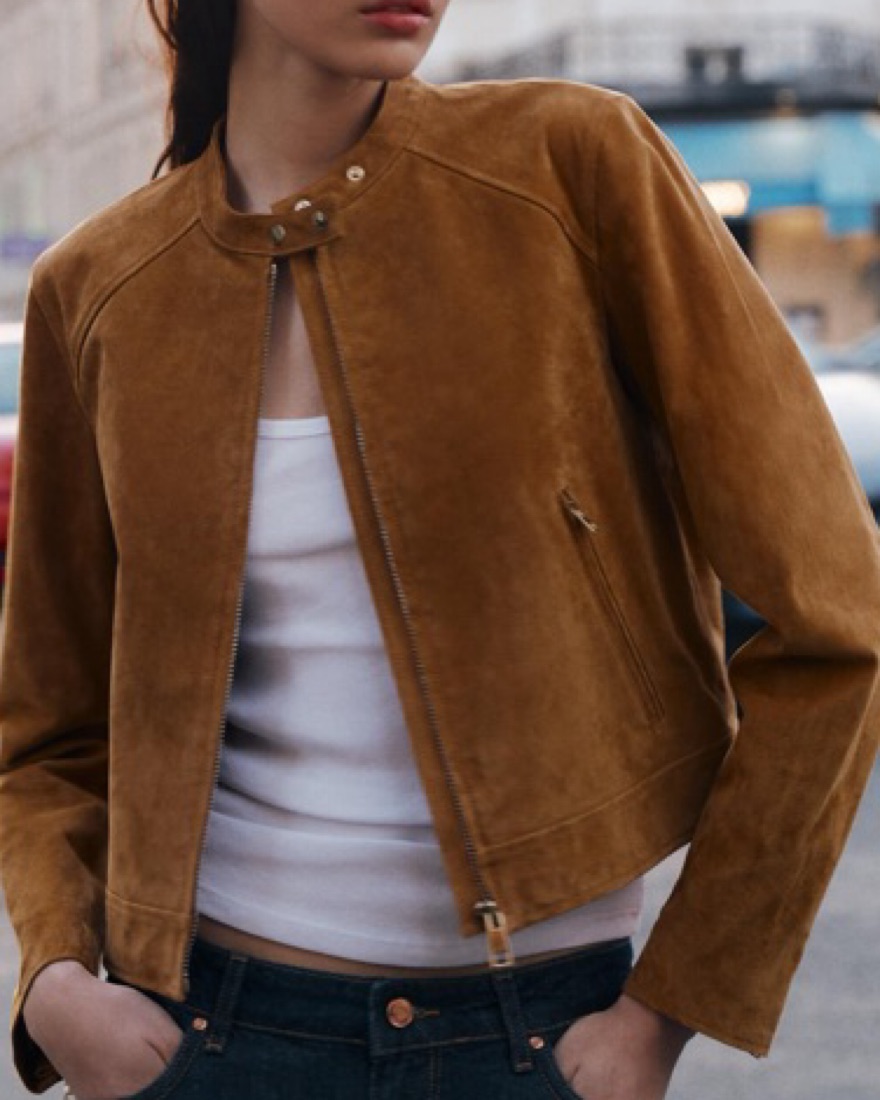 Zara 100% Leather Suede Jacket In Camel by Zara - Pickle