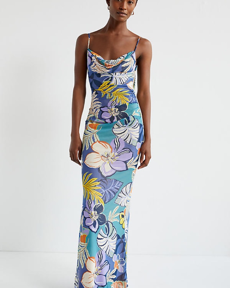 katie may maxi dress Katie May Sway Strapless Ruched Side-Slit Maxi Dress