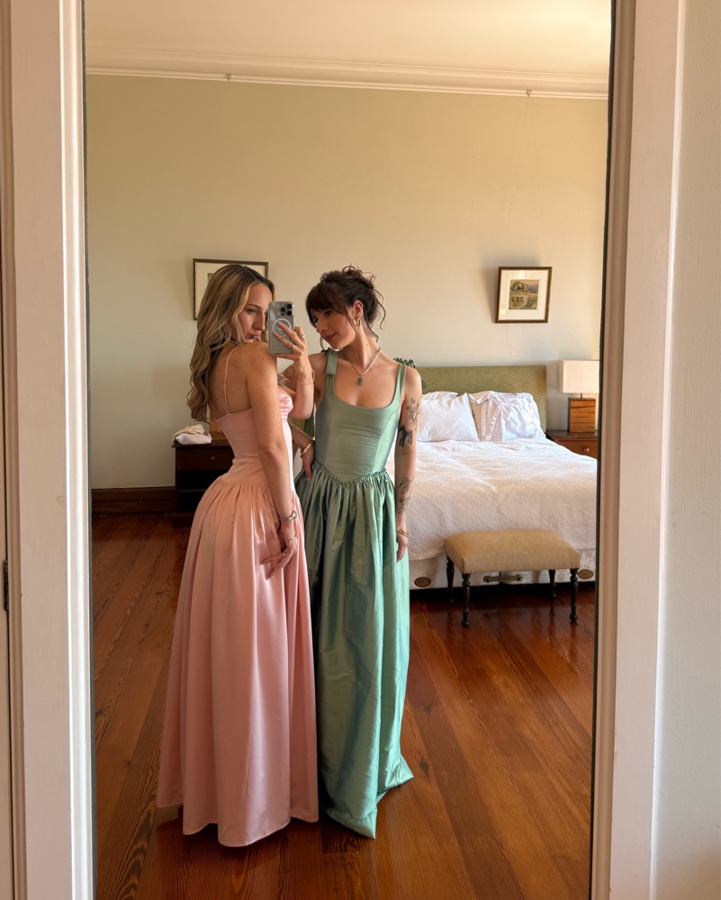 pink drop waist maxi dresses Miss Circle Women's Najwa Baby Pink Ruched Breast Drop Waist Maxi Dress main image 1