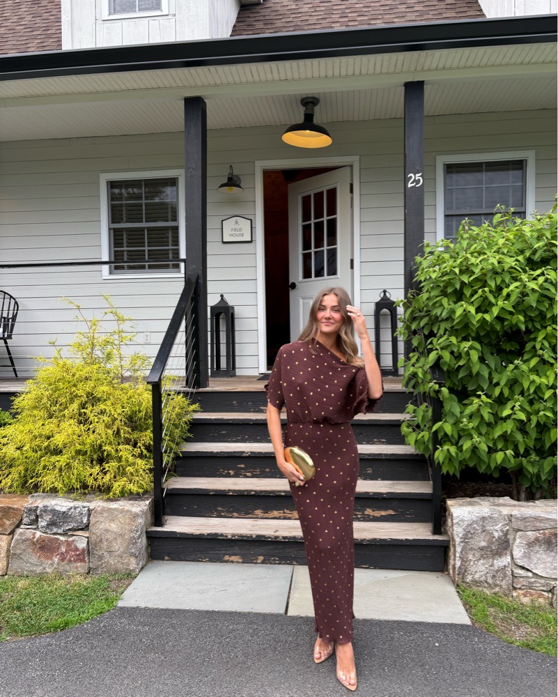 Never Fully Dressed Brown/Gold Dress by Never Fully Dressed - Pickle