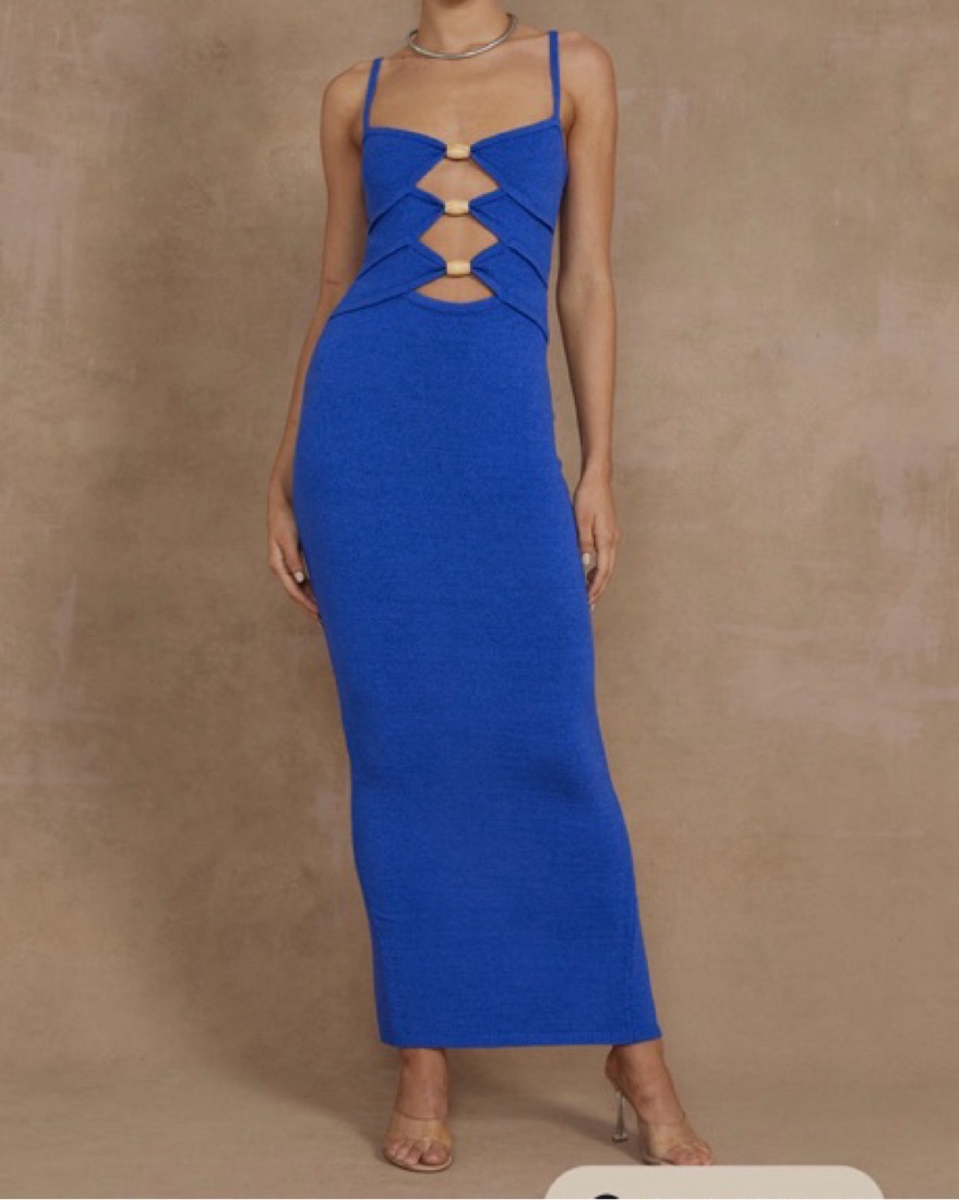 royal blue midi dress Open Back Cocktail Dress With Puff Sleeves and Tailored Fit a sleek pony and a red lippy for a fierce yet elegant look Bayside View Empire Waist Midi