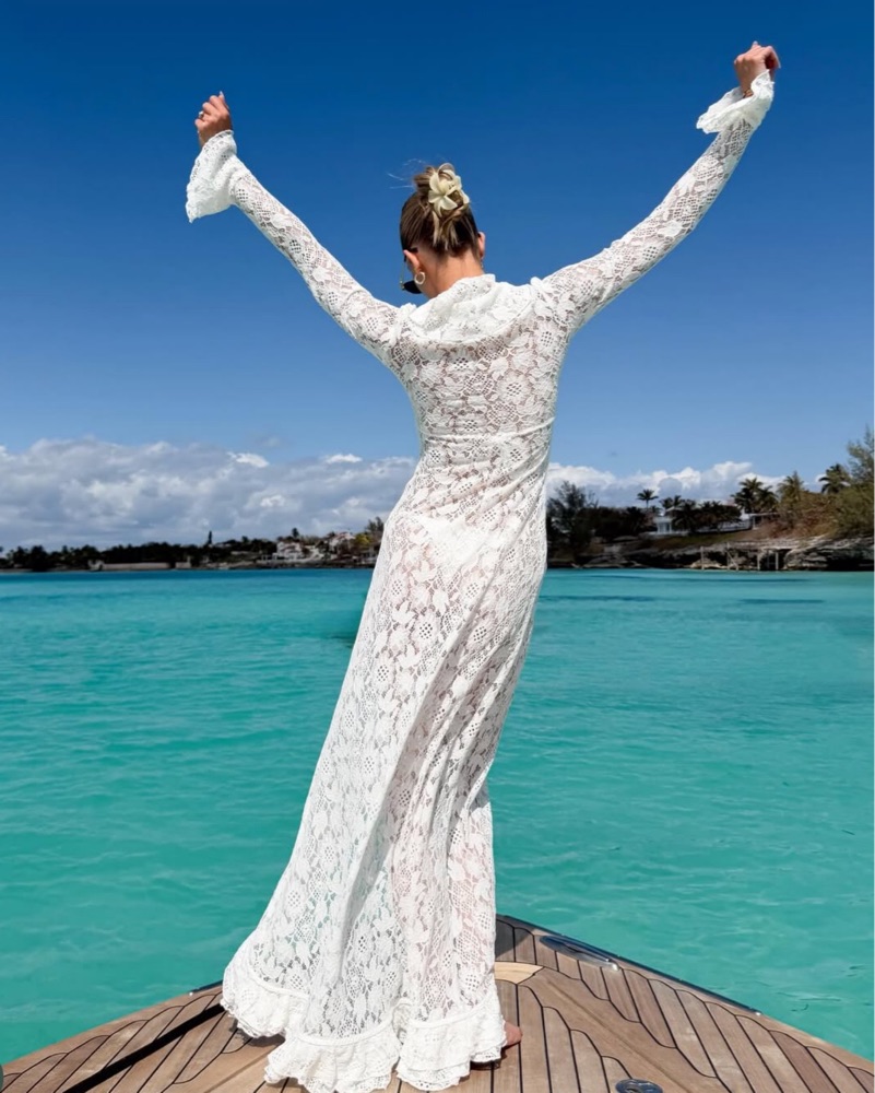 SMALL | ARAKII Lace Maxi Dress by Arakii - Pickle