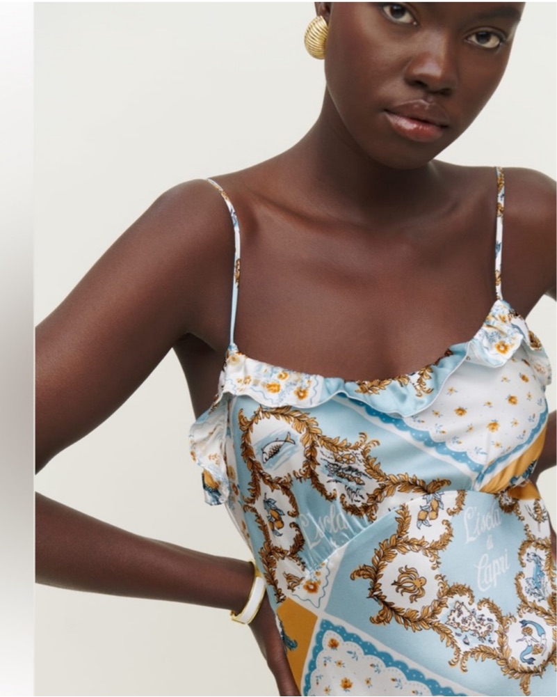 最終CAPRINO Ribbon Flare Reformation Isola D'Capri Dress by Reformation - Pickle