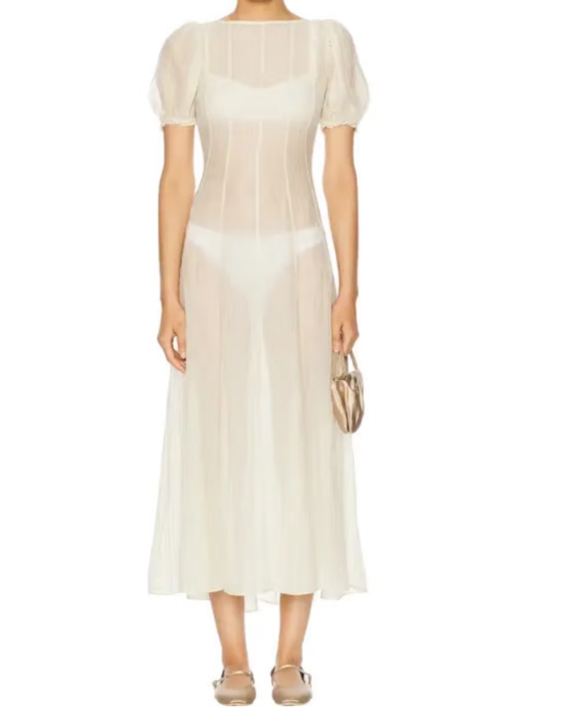 lpa sheer dress LPA Ophelia Midi Dress in Black