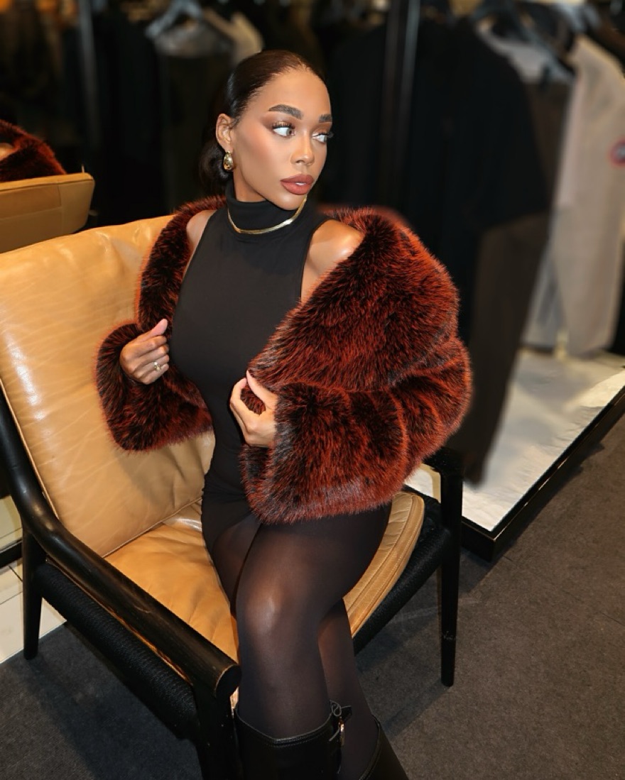 Black/Orange fur jacket by Akira - Pickle