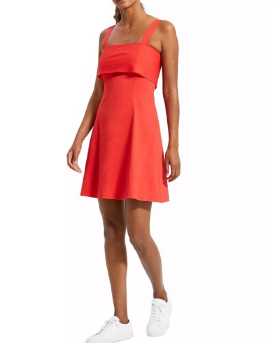 Theory Linen Mini Dress Red by Theory - Pickle