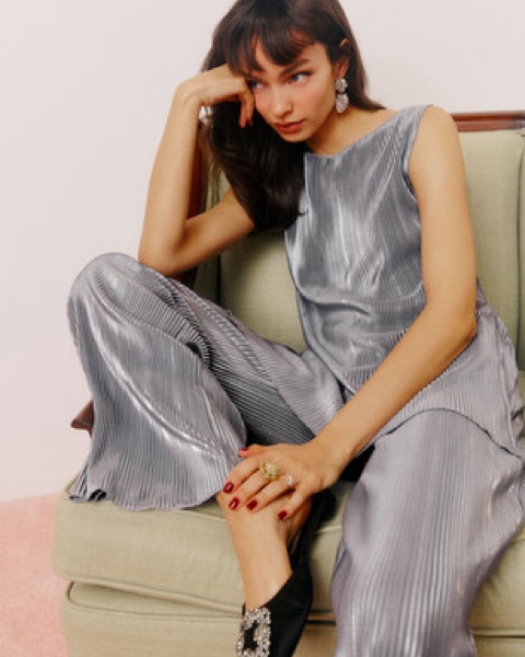関税なし★REFORMATION★バレッタ 2ピースSET Reformation Beatrice Silk Two-piece Set | Pickle