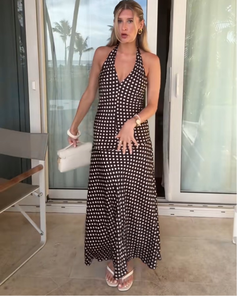 zara polka dot maxi dress Polka Dot Scarf Maxi Dress by Zara
