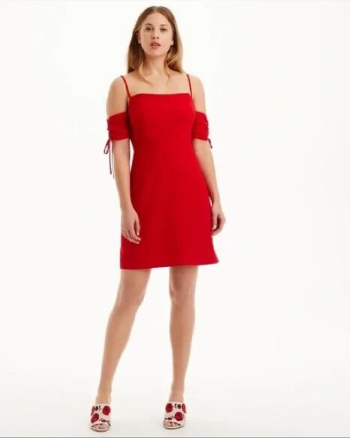 club monaco cocktail dresses Women's Aster Pink Fluted Hem Mini Dress