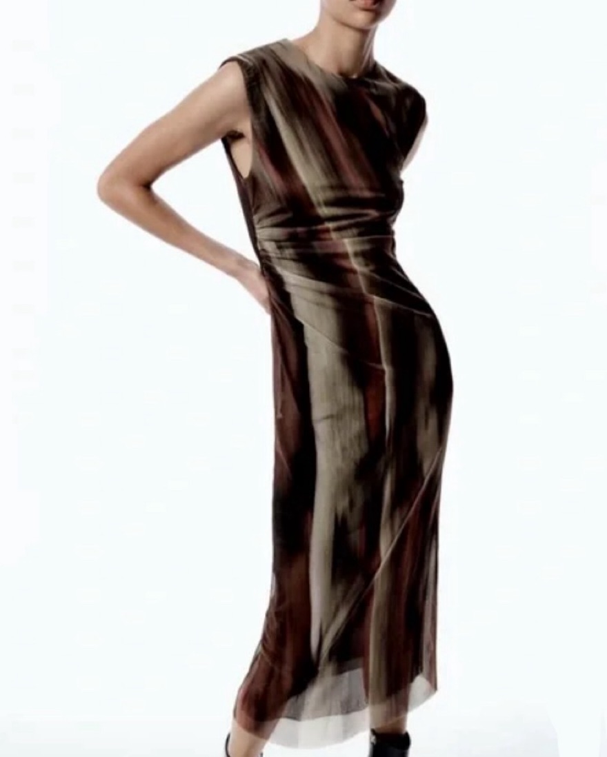 ★ZARA★ PRINTED TULLE MIDI DRESS Zara Printed Tulle Dress | Pickle