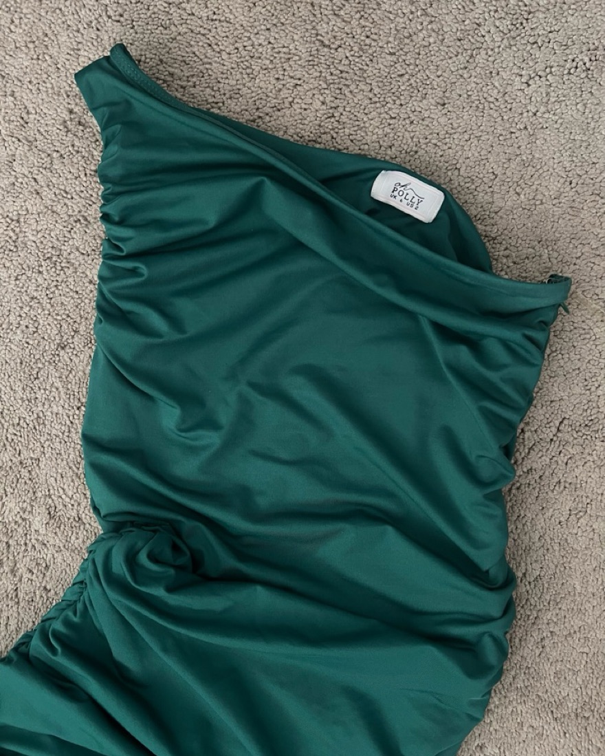 Oh Polly One Shoulder Green Dress by Oh Polly - Pickle