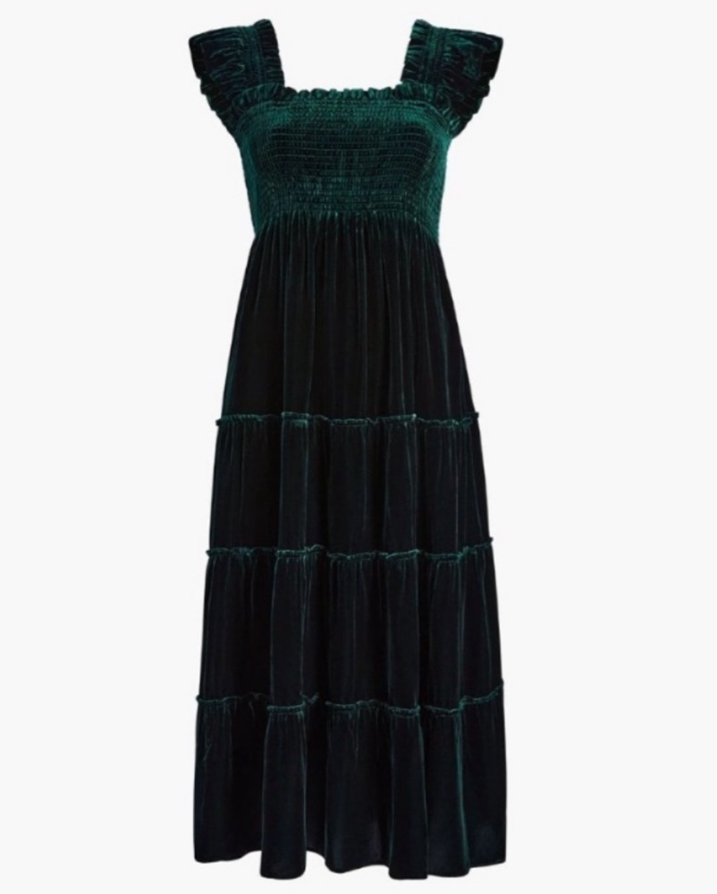 hill house green velvet dress Ellie Nap by Hill House Home Akilah dress