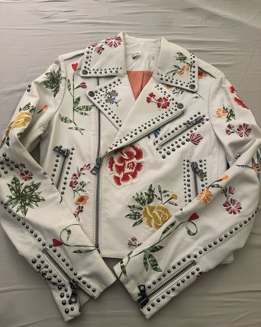 Alice + Olivia White Cody Leather Jacket | Pickle